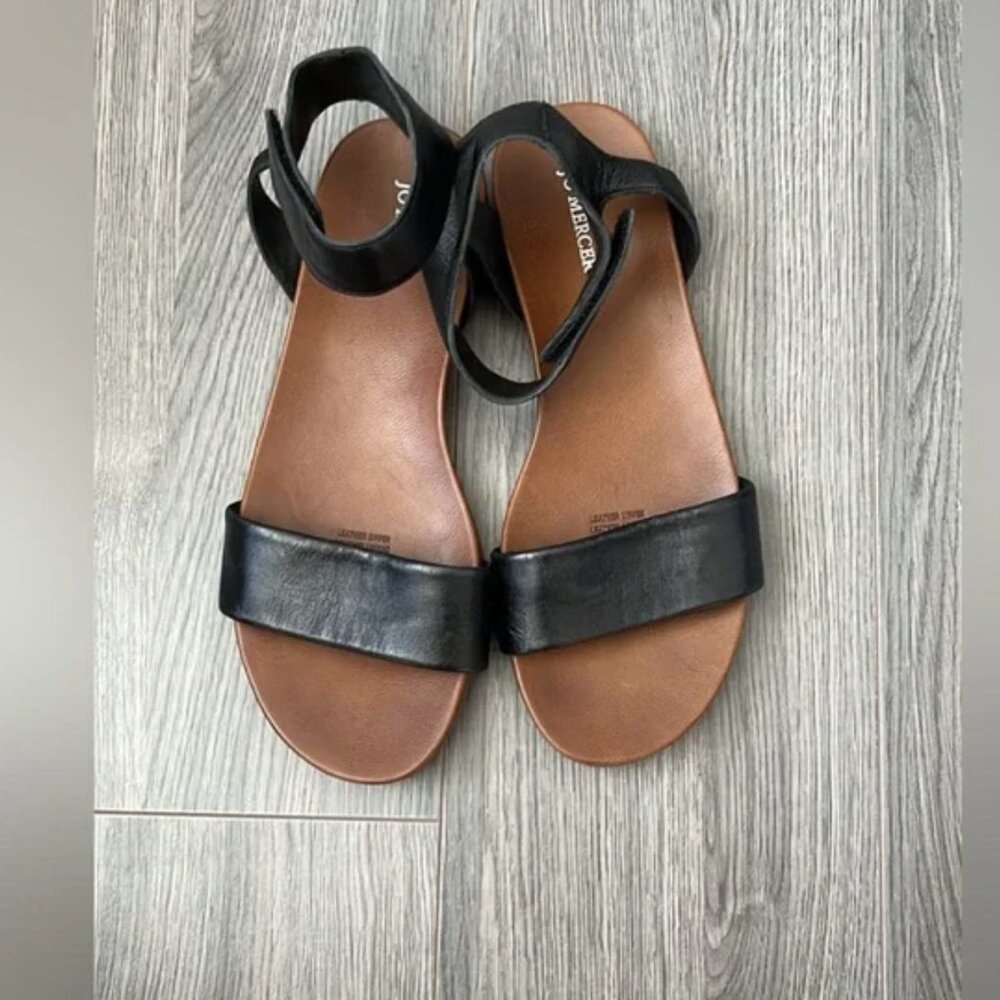 Black Leather Sandals, Size 8, Joe Mercer